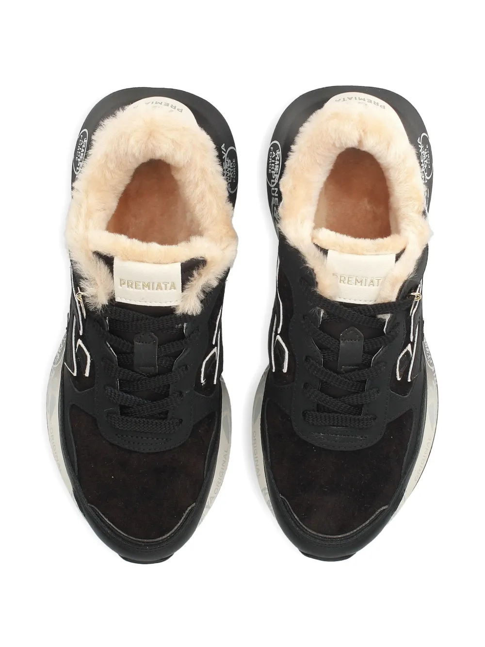 Premiata Lauryn Fur Logo Trainers In Black