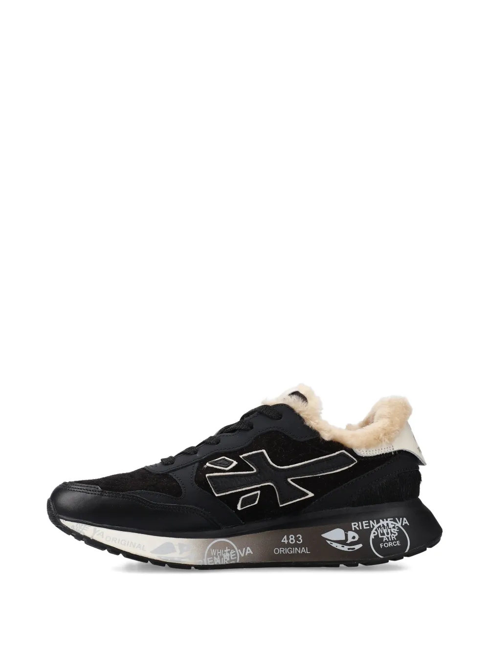 Premiata Lauryn Fur Logo Trainers In Black