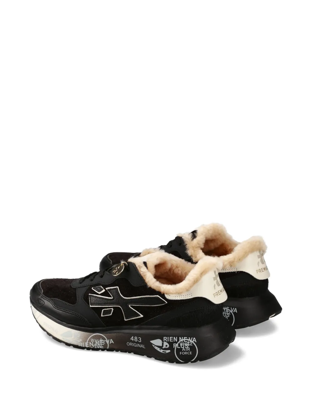 Premiata Lauryn Fur Logo Trainers In Black