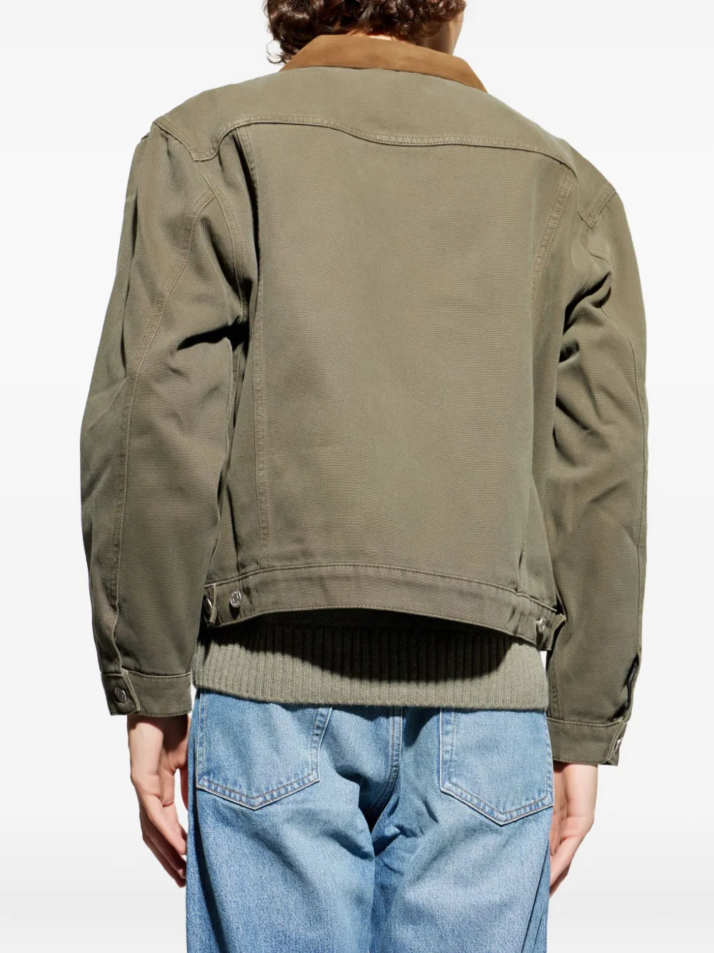 Frame Chest-pockets Collared Jacket In Green