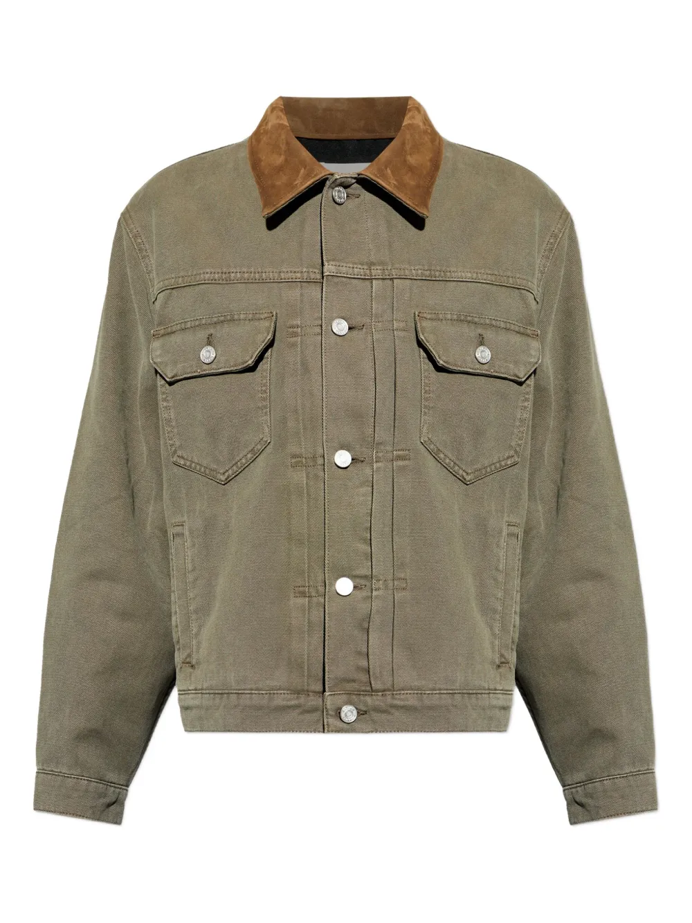FRAME chest-pockets collared jacket | Green | Image 1