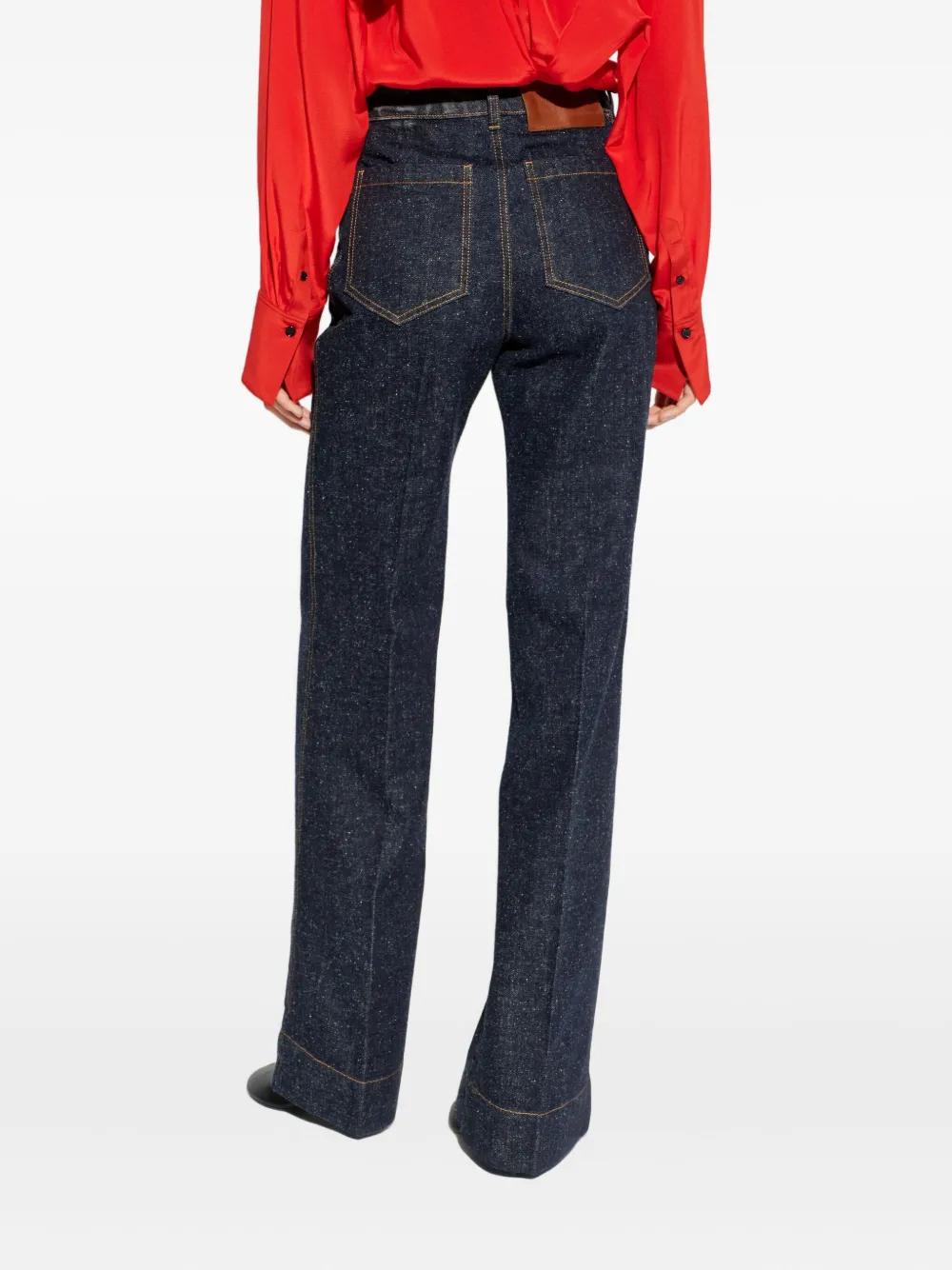 Victoria Beckham Patch-pocket Jeans In Blue