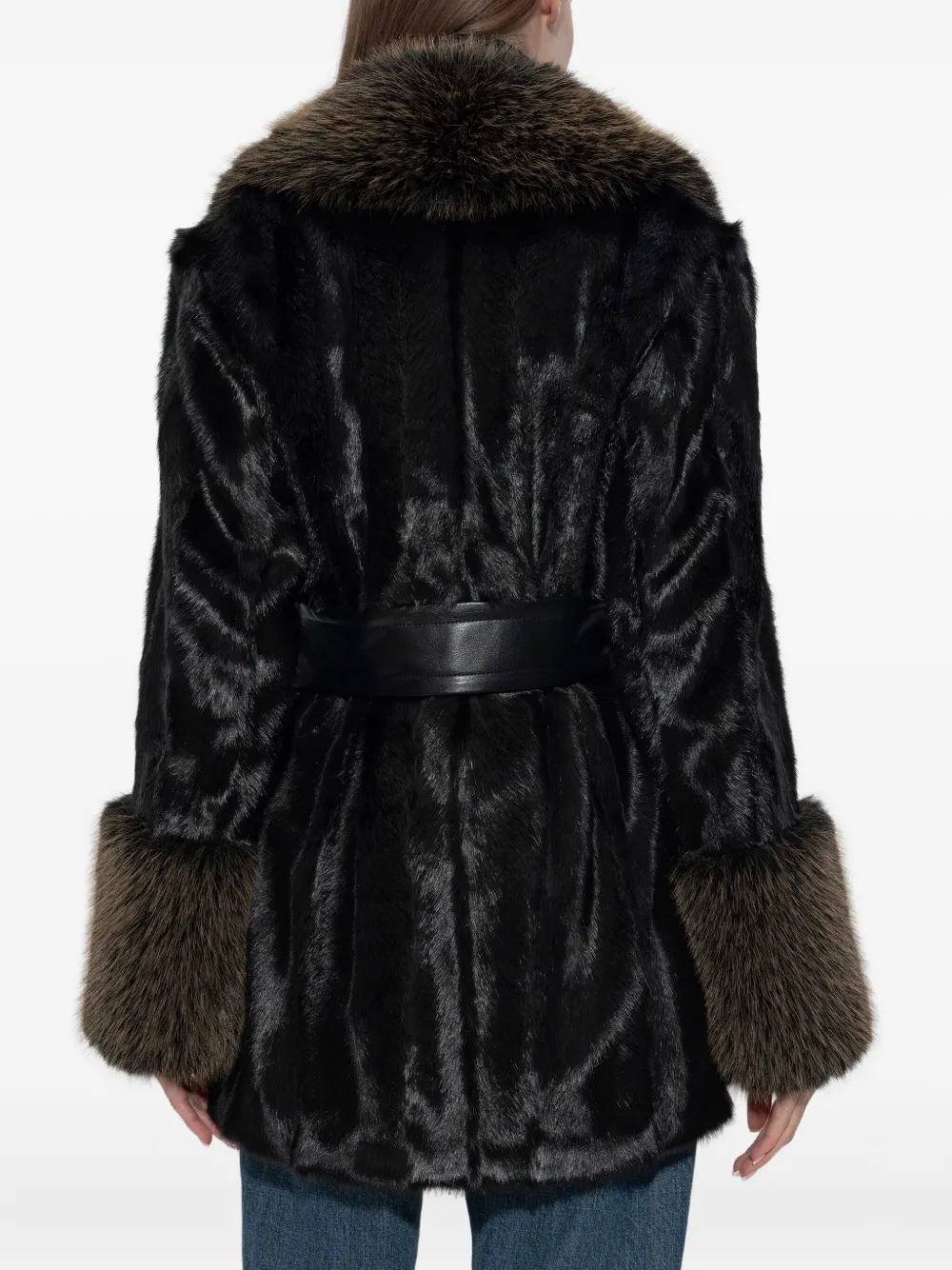 STAND STUDIO Fae jack met ceintuur Zwart