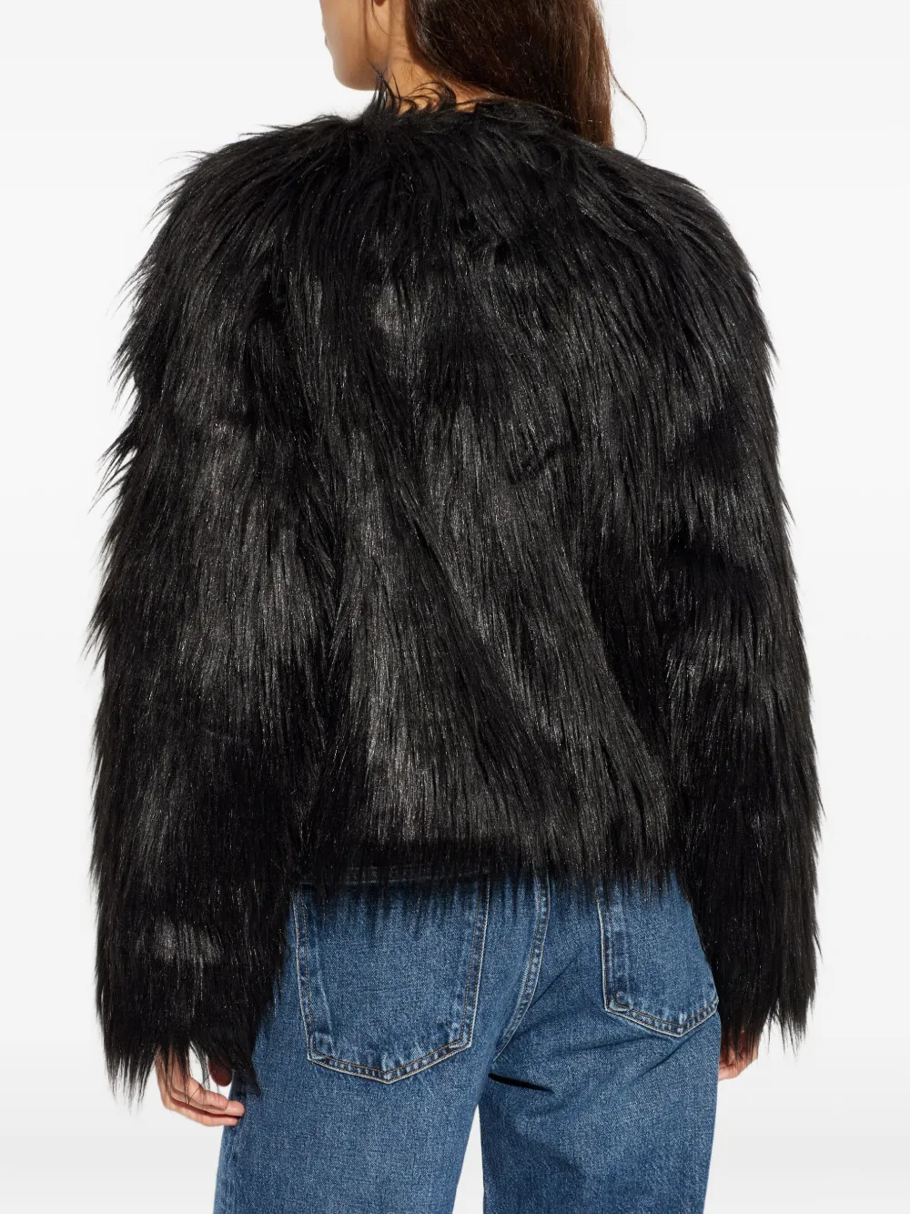 Stand Studio Eilish Faux-fur Jacket In Black