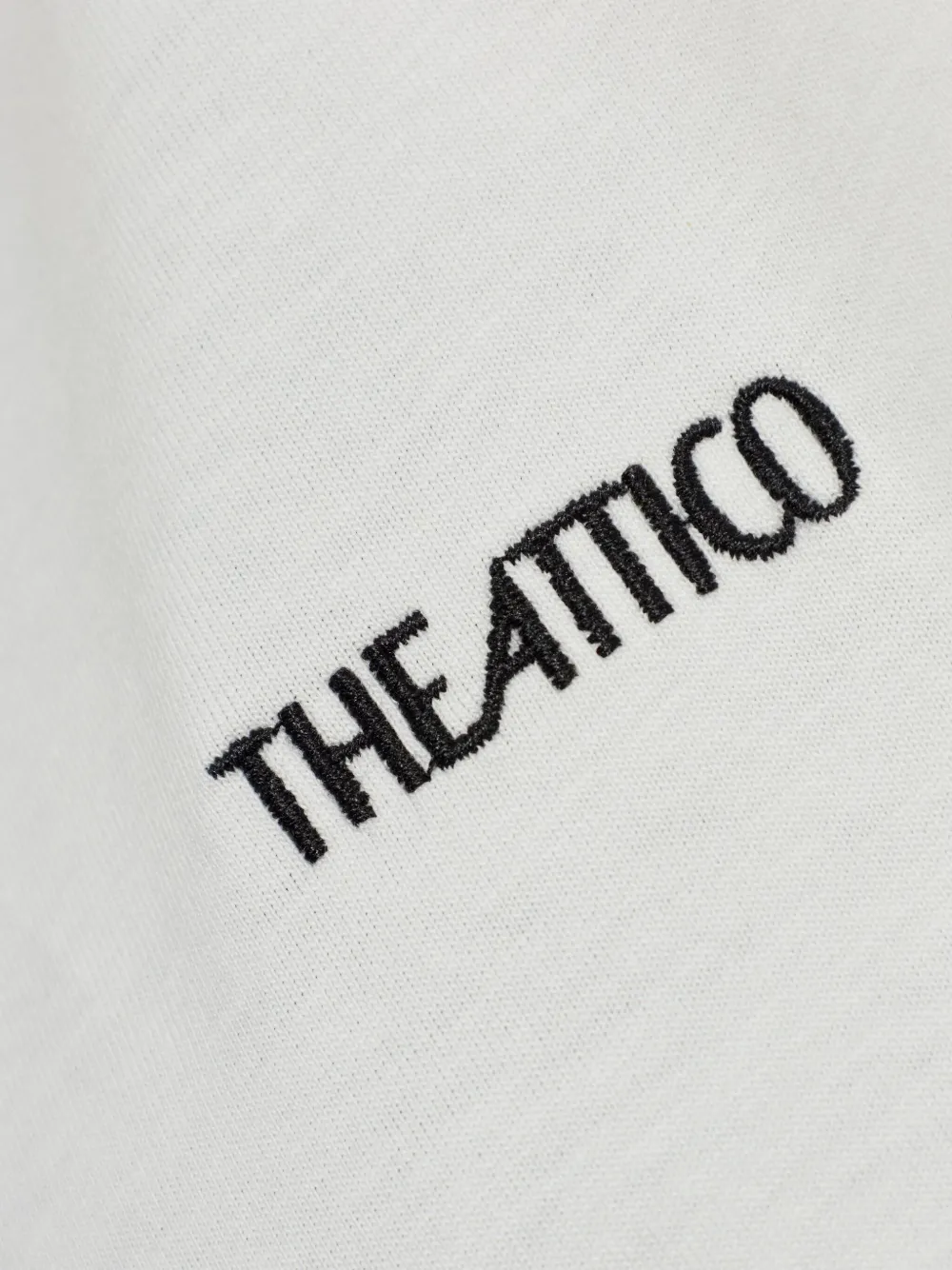 Attico Short Sleeve Crew Neck Straight Hem Top In White