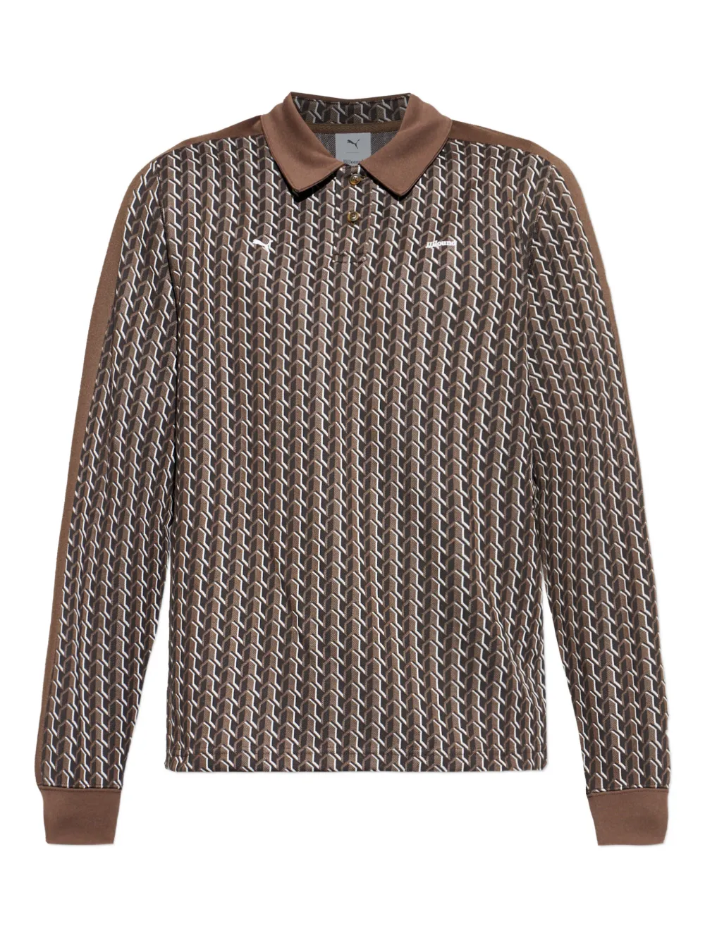 PUMA x JJJJound patterned polo shirt | Brown | Image 1