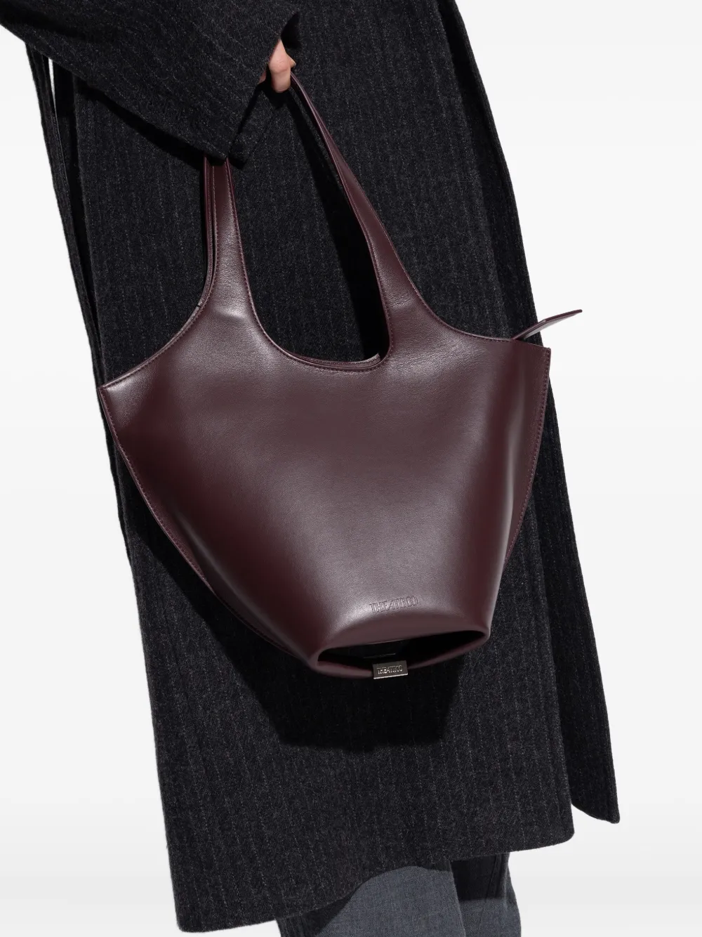 The Attico medium La Scoop silver-tone tote bag - Bruin