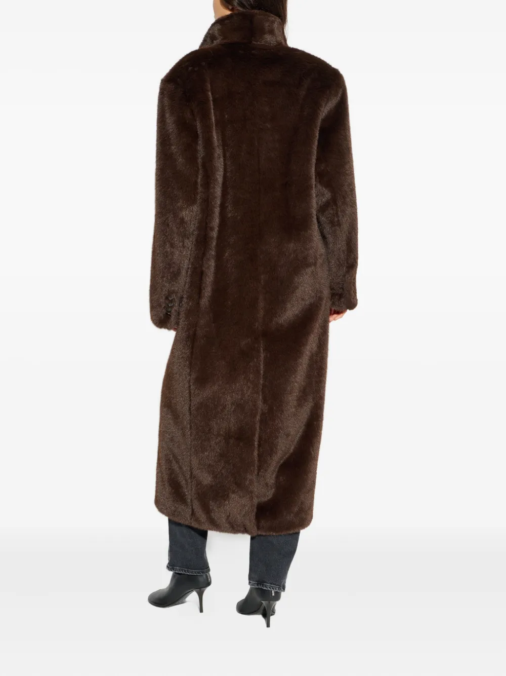 Stand Studio Emmie Buttoned Flap-pocket Coat In Brown