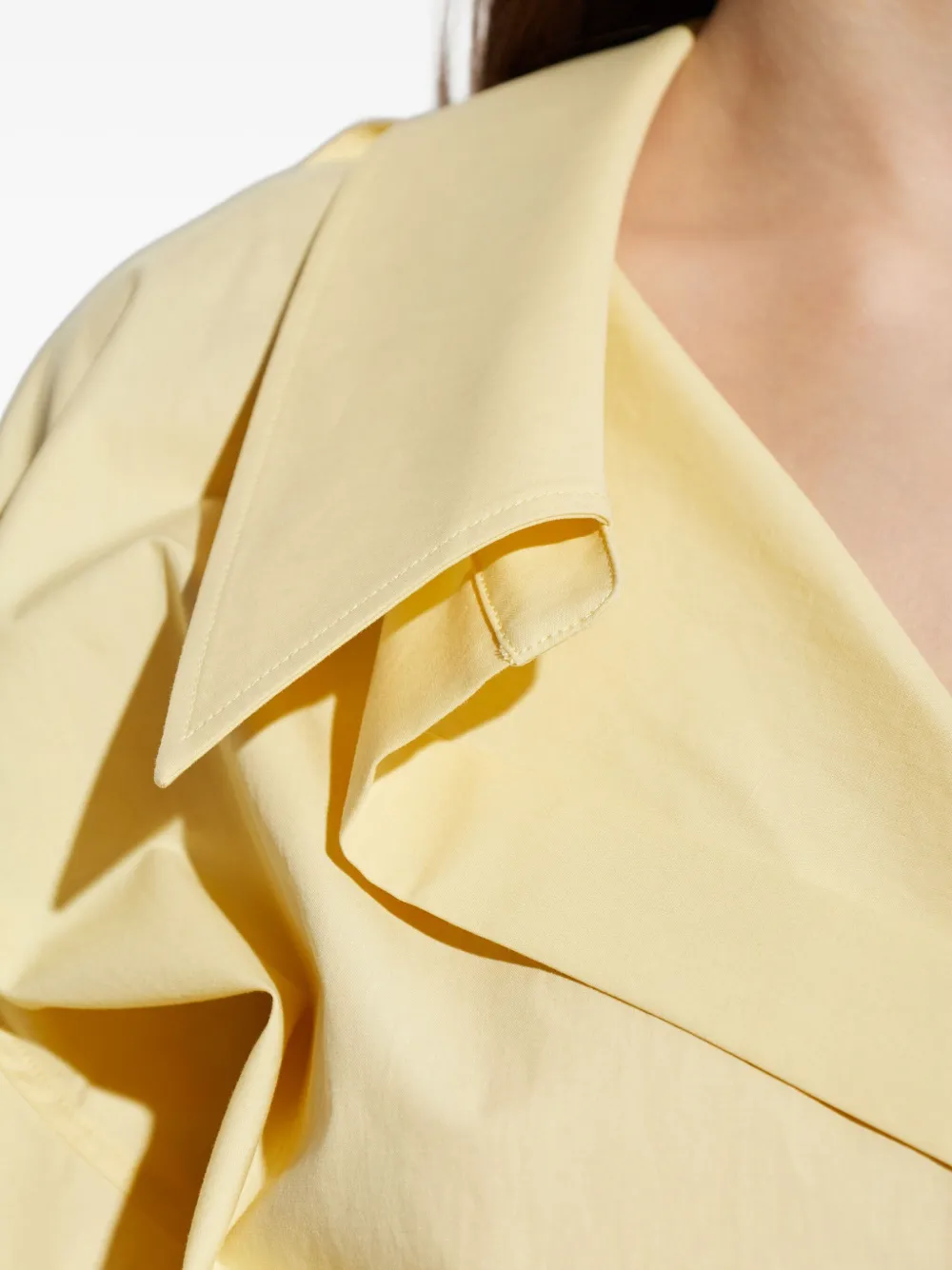 Attico Mini Buttoned Collared Dress In Yellow