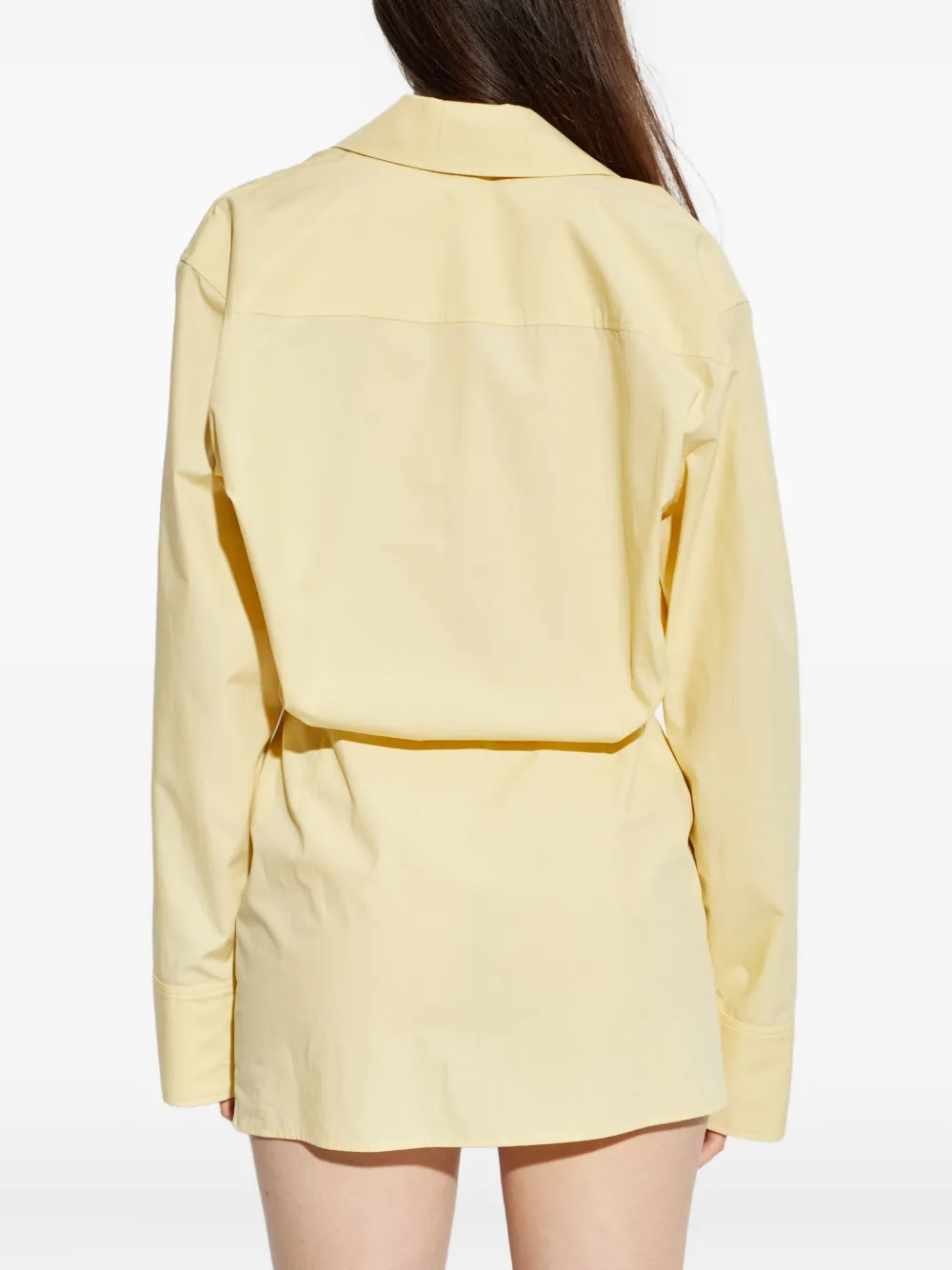 Attico Mini Buttoned Collared Dress In Yellow