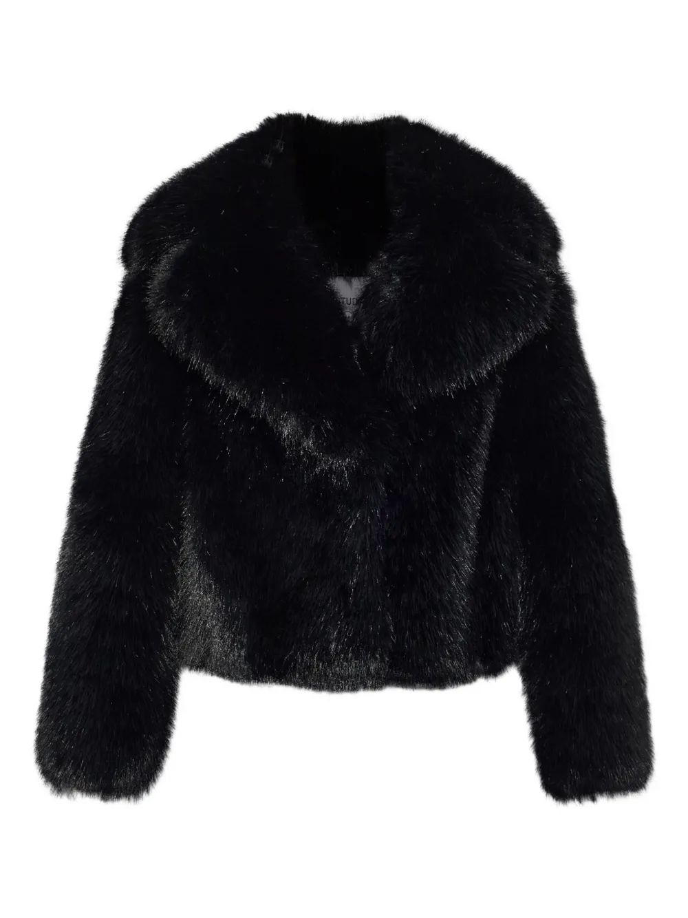 STAND STUDIO Samara faux-fur collared jacket - ブラック STAND STUDIO Samara faux-fur collared jacket - ブラック