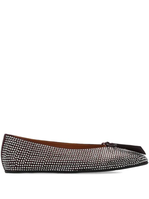 The Attico bead-embellished bow ballet flats