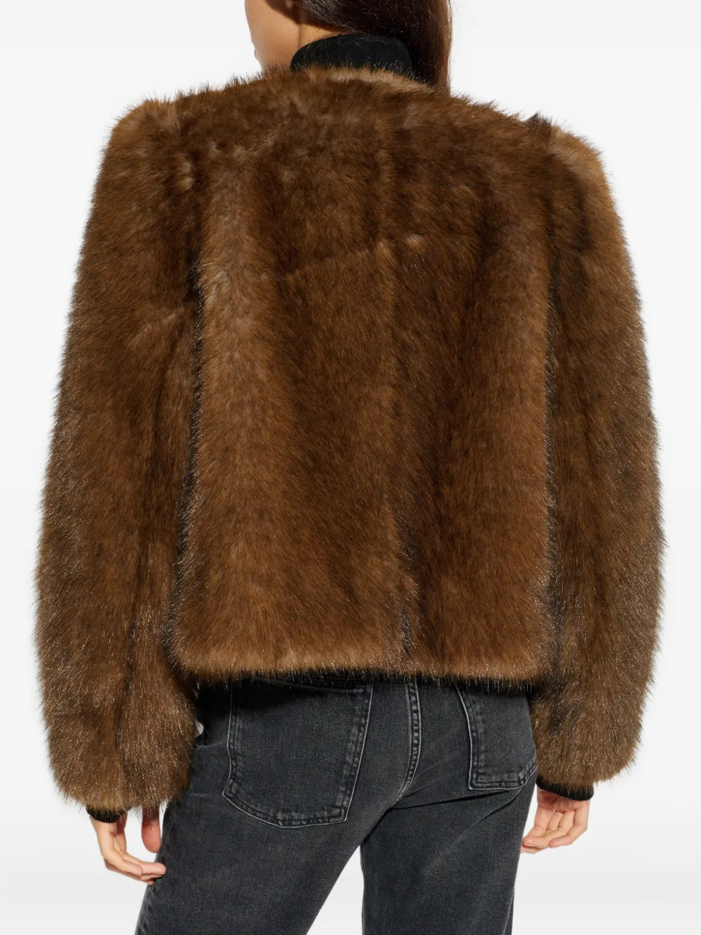 Stand Studio Faux-fur Jacket In Brown