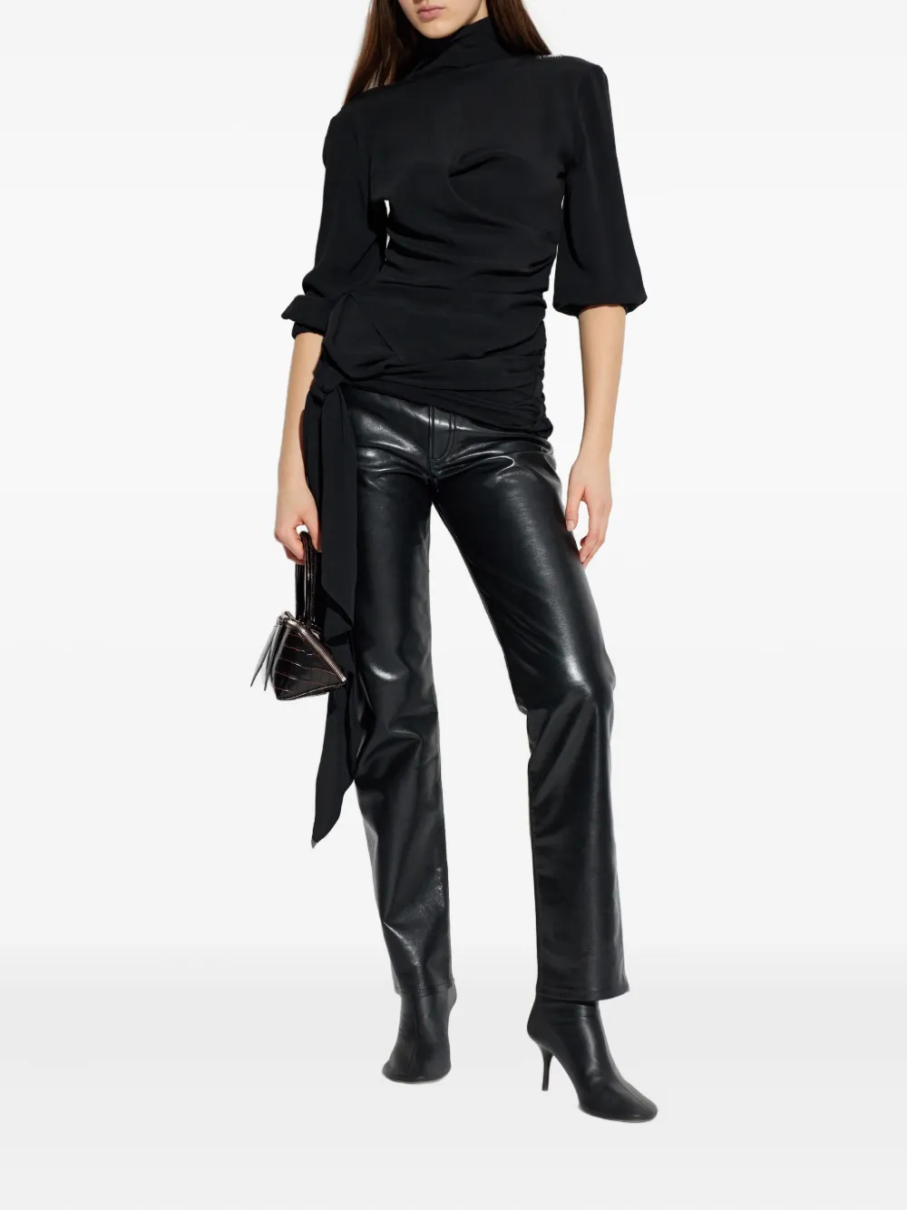 The Attico tie-detail blouse - Zwart