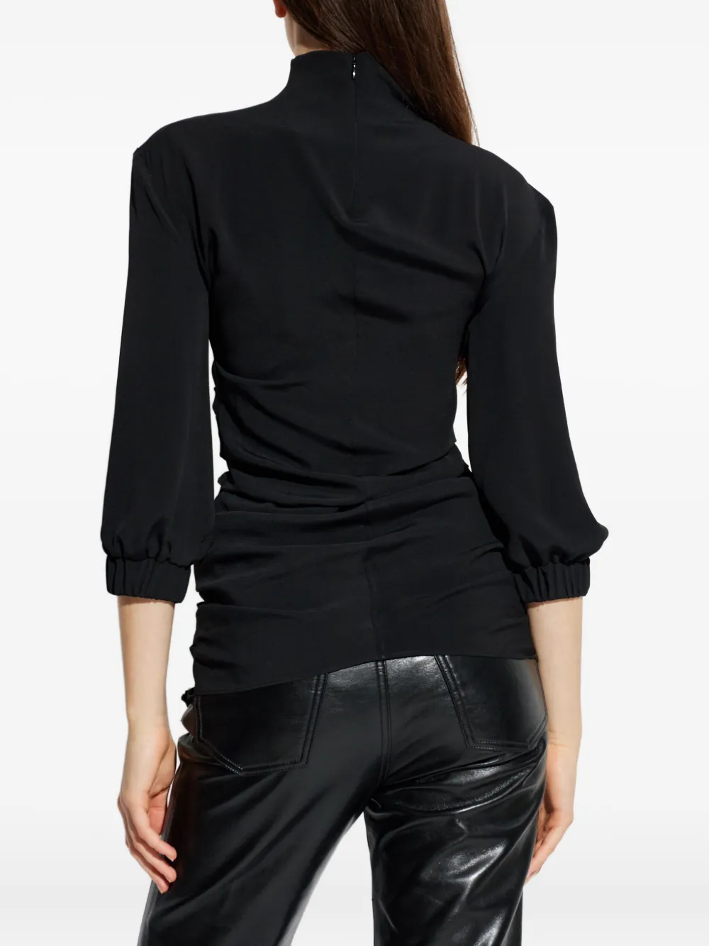 The Attico Blouse met strikdetail Zwart