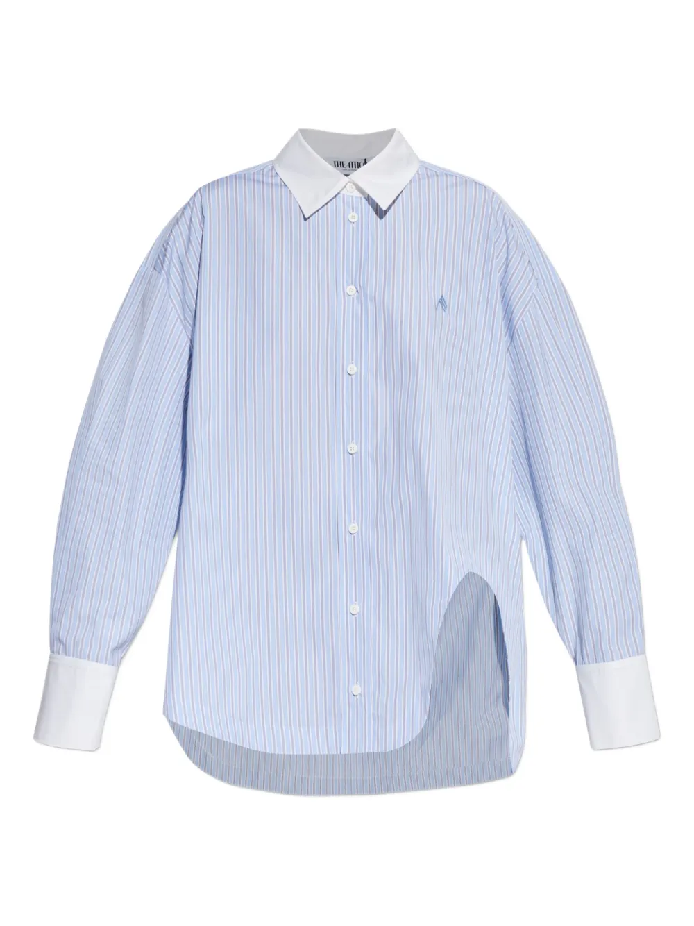 The Attico striped embroidered shirt - ブルー