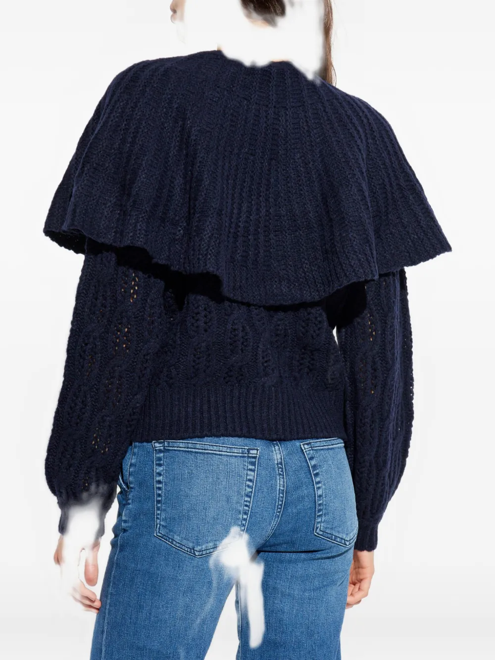 Frame The Cape Cable-knit Cardigan In Blue