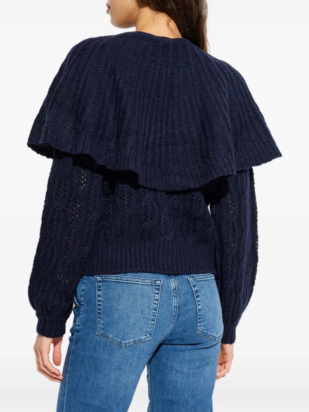 FRAME The Cape kabelgebreid vest Blauw