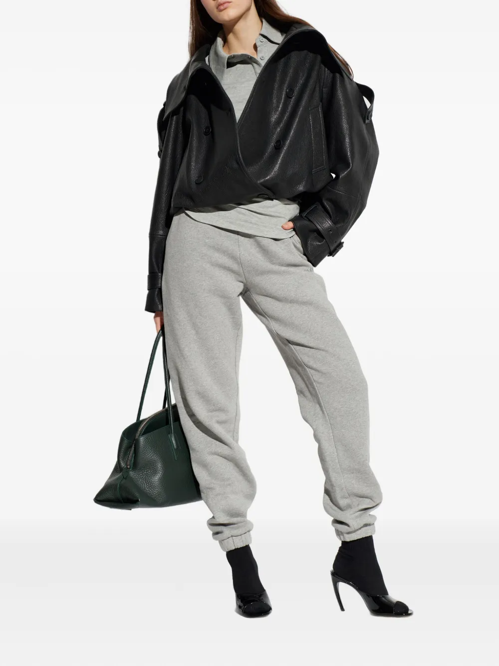 The Attico buttoned collared top - Grijs