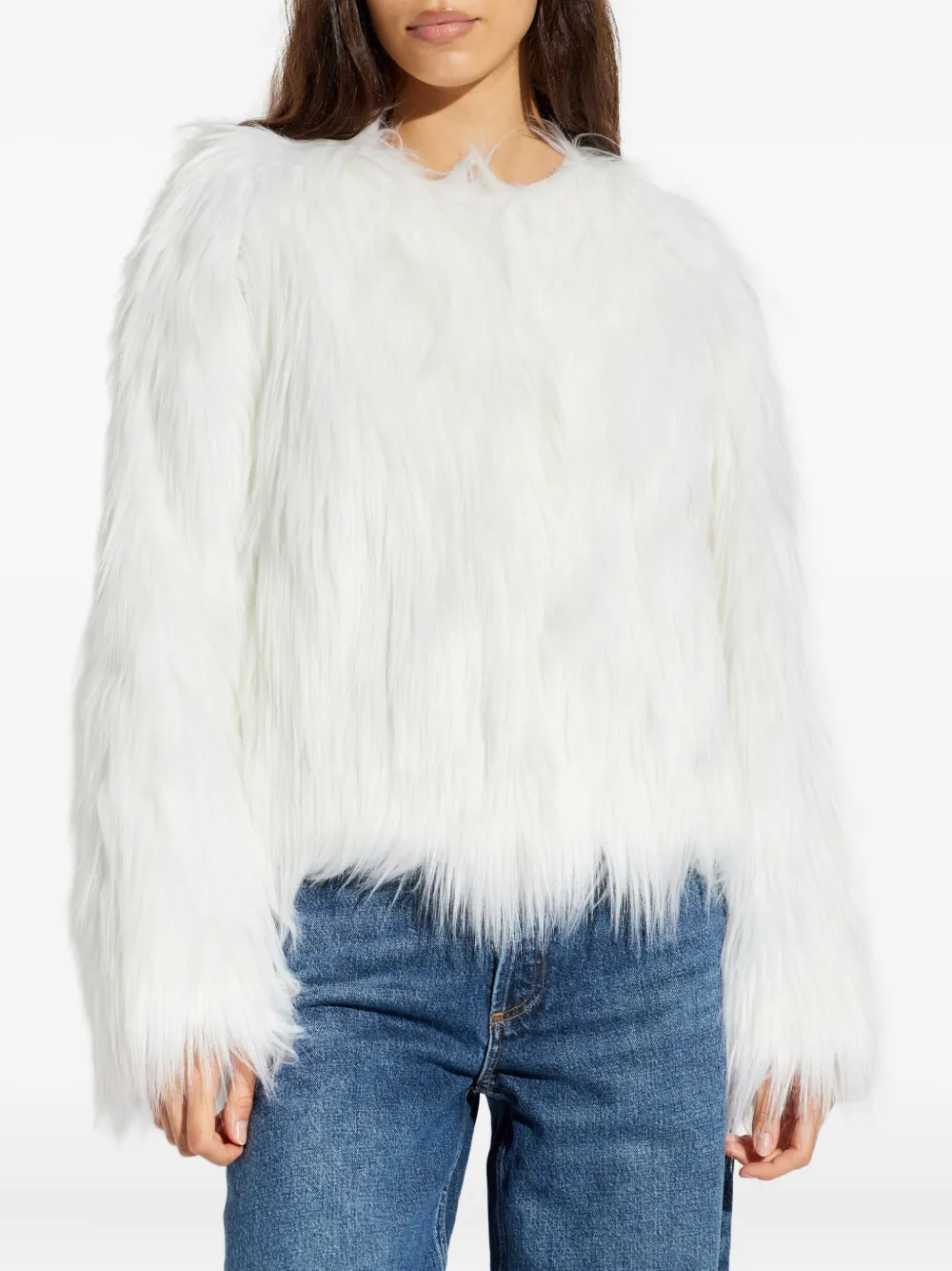 Stand Studio Eilish Faux-fur Jacket In White