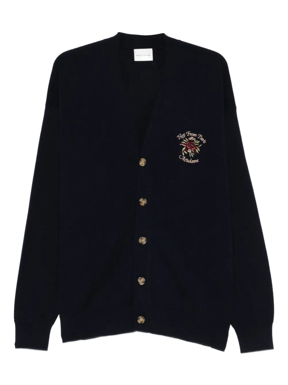 Drôle De Monsieur Embroidered Button Cardigan - ブルー