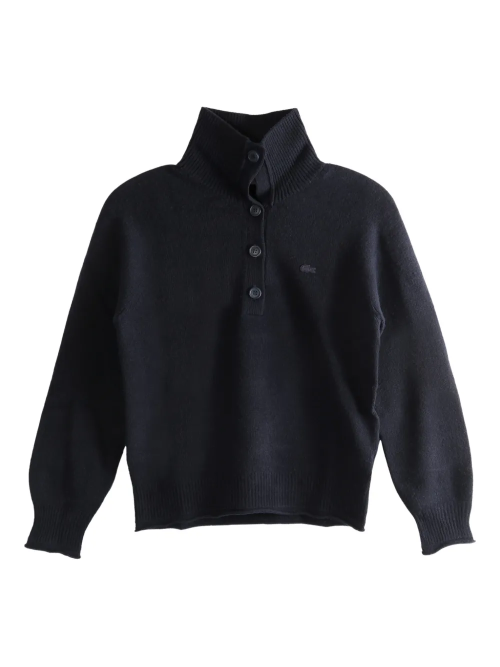Lacoste Buttoned Sweater In Black