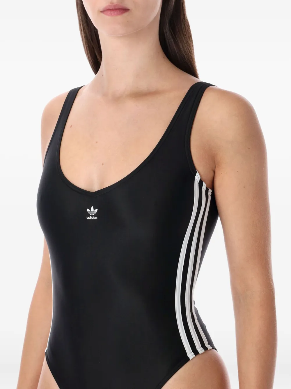 Adidas Originals Adicolor 3-stripes Swimsuit In Black