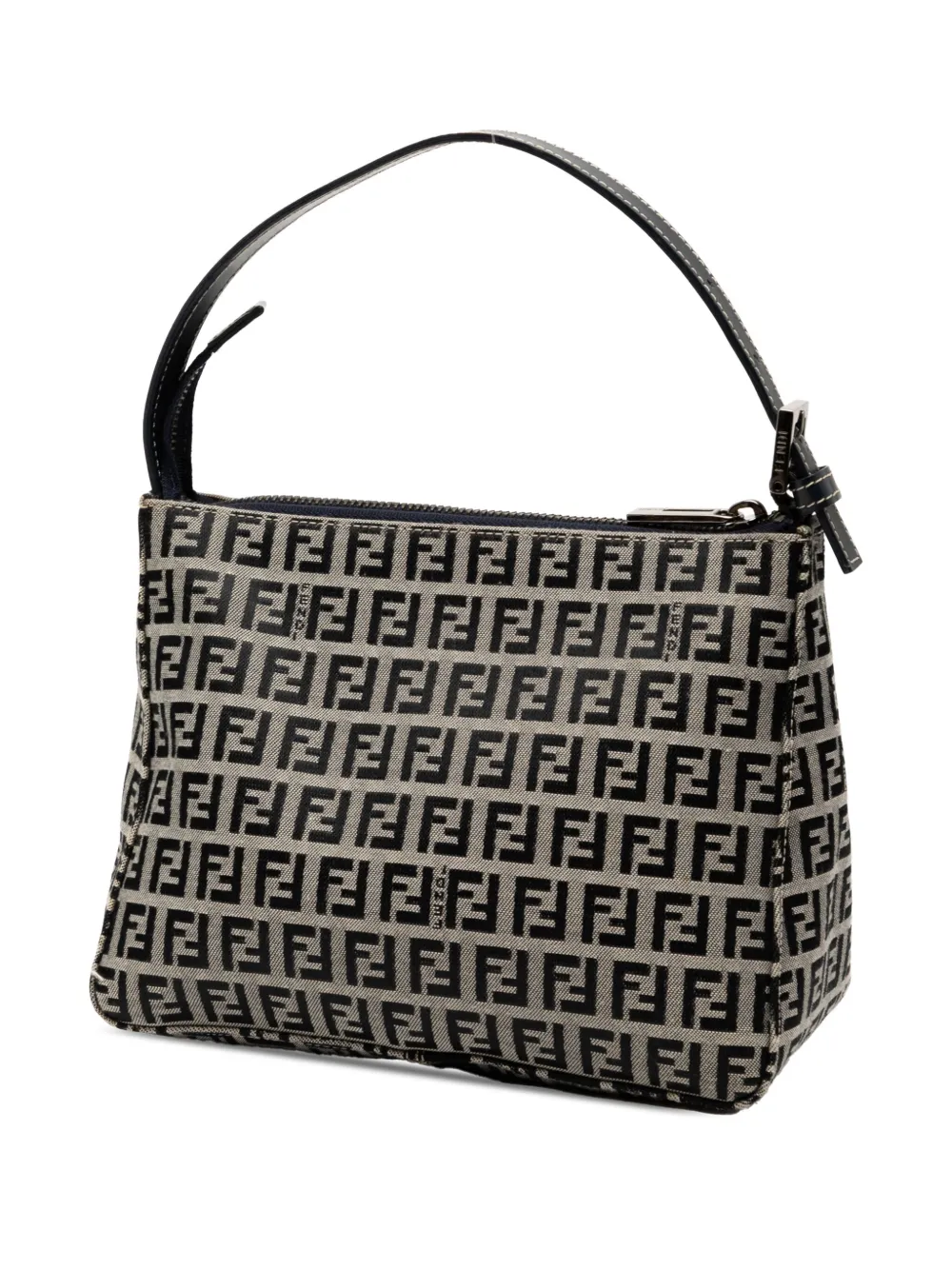 Pre-owned Fendi 2000-2010 Zucchino Canvas Handbag In Gray