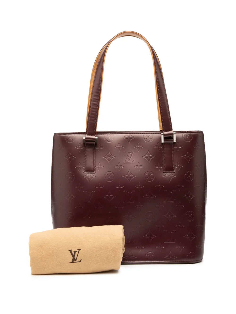 Pre-owned Louis Vuitton 2002 Monogram Mat Stockton Tote Bag In Red