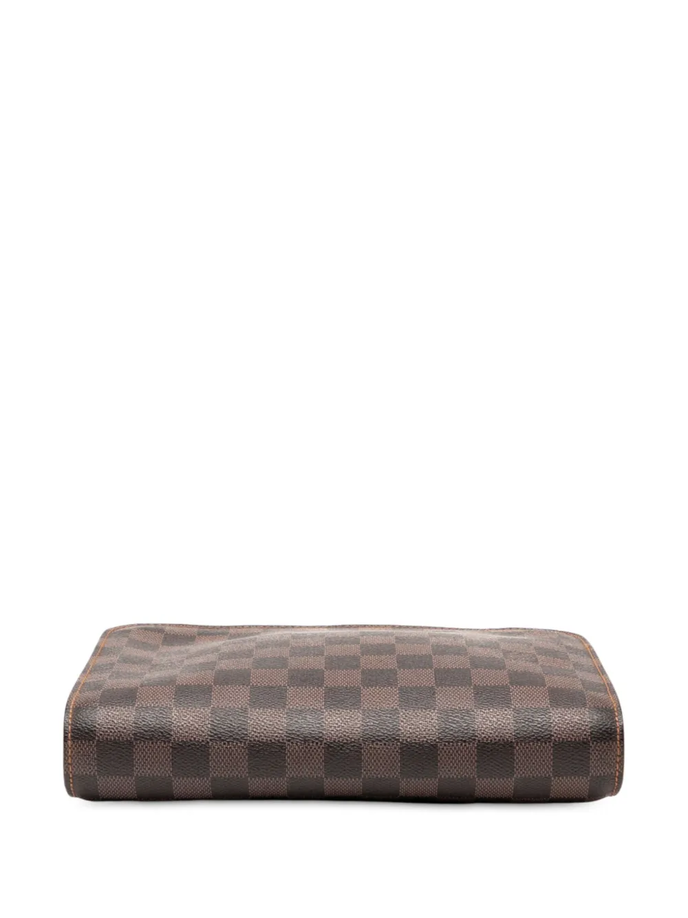 Pre-owned Louis Vuitton 2003 Damier Ebene Saint Louis Pochette Clutch Bag In Brown