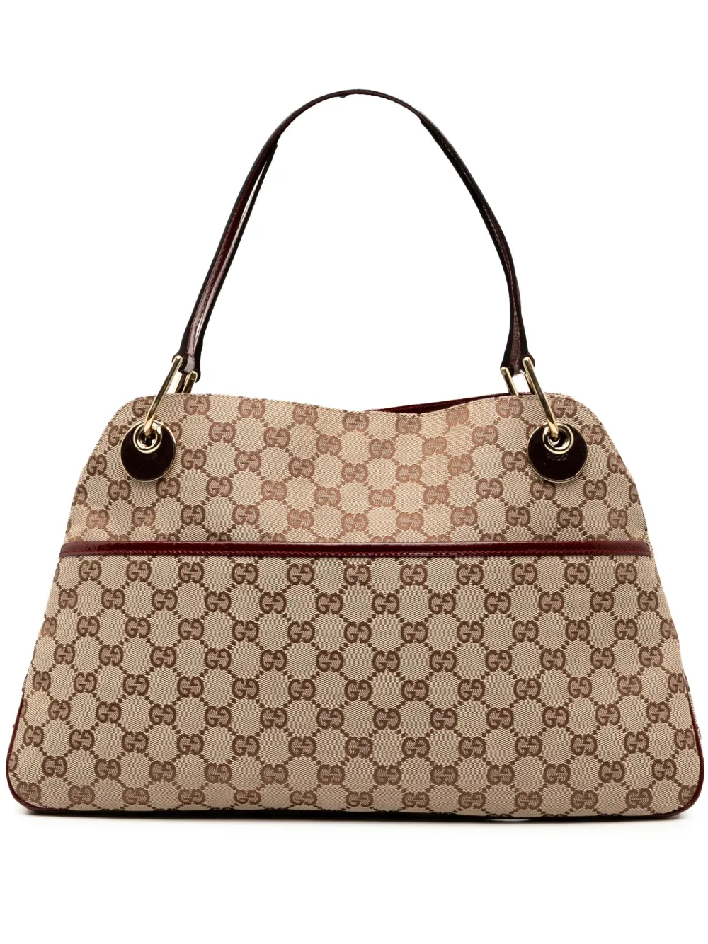 Pre-owned Gucci 2000-2015 Gg Canvas Eclipse Shoulder Bag In Brown