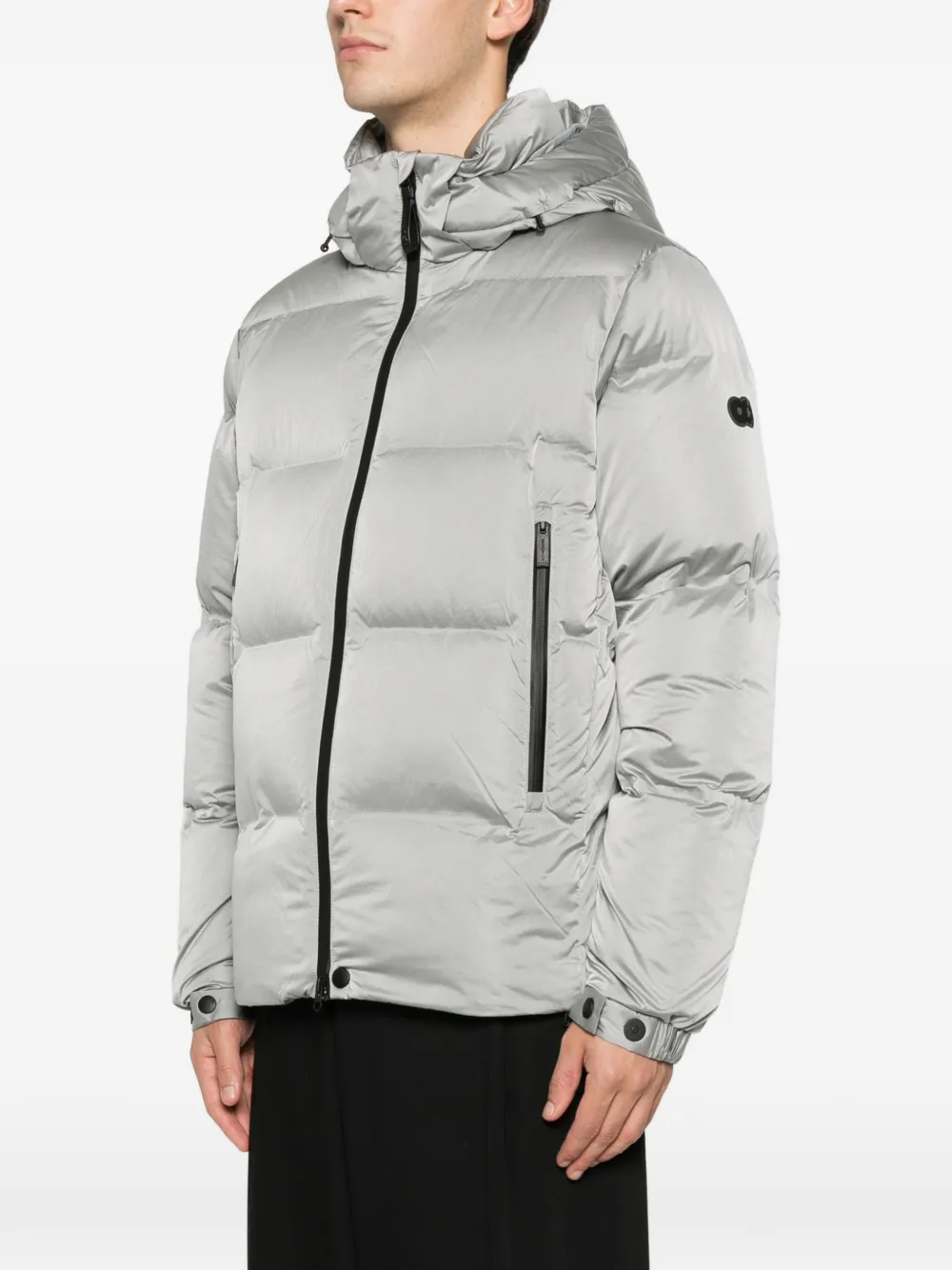Alphatauri Hooded Zip-up Padded Jacket In Gray