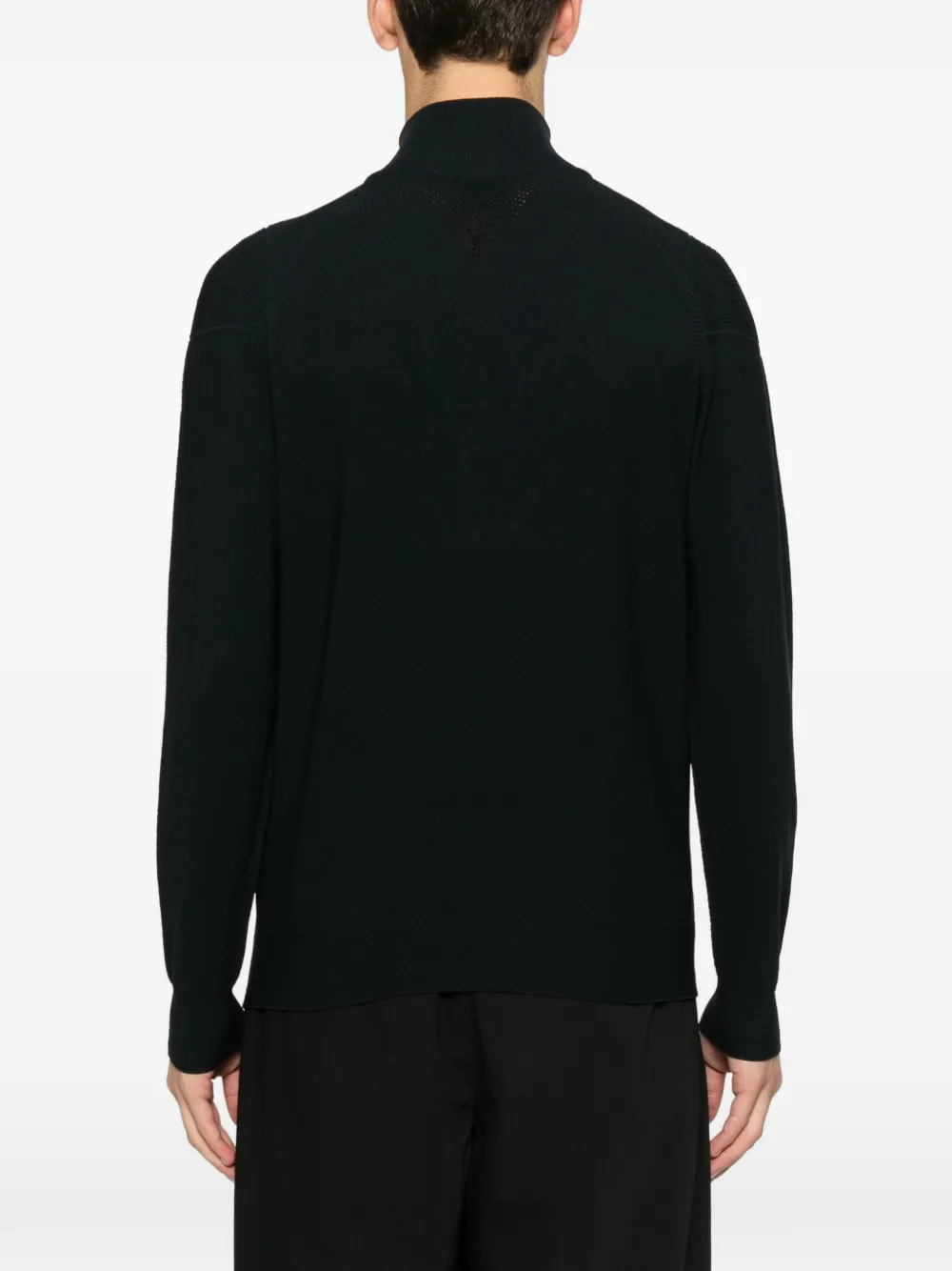 Alphatauri Half-zip Roll-neck Sweater In Black
