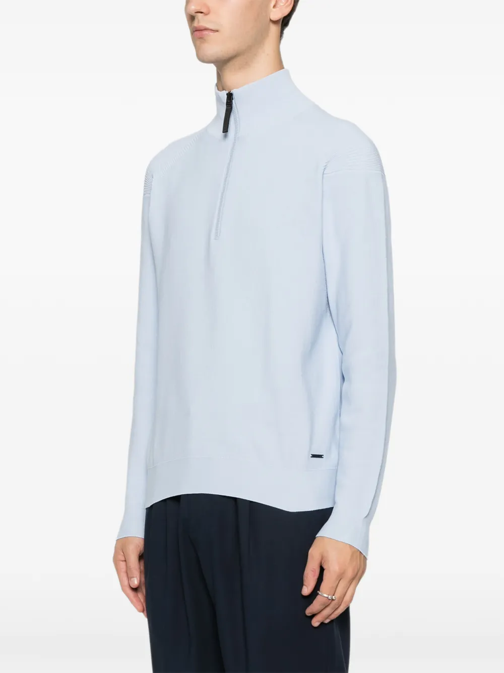 Alphatauri Frost Half-zip Sweater In Blue