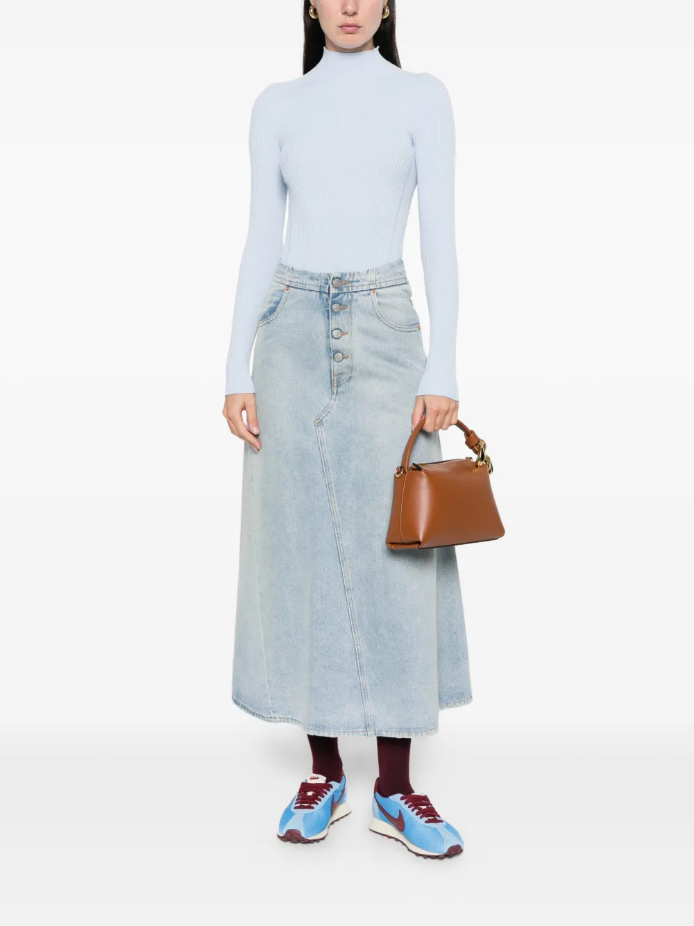 Alphatauri Fiona V1.y9.02 Ribbed Top In Blue