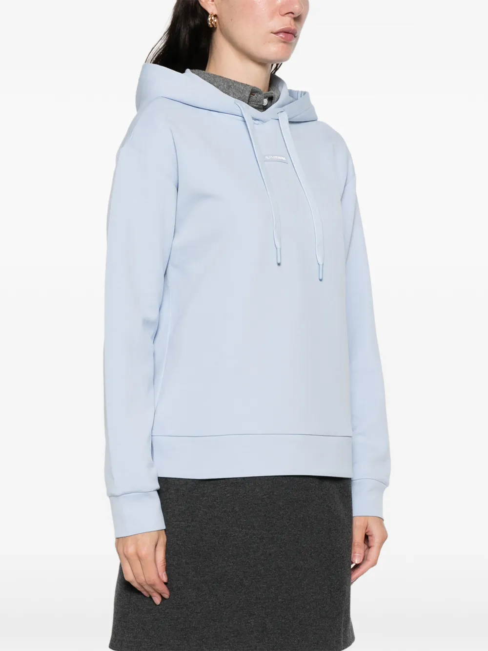 Alpha Tauri Drawstring Hooded Sweatshirt In Blue