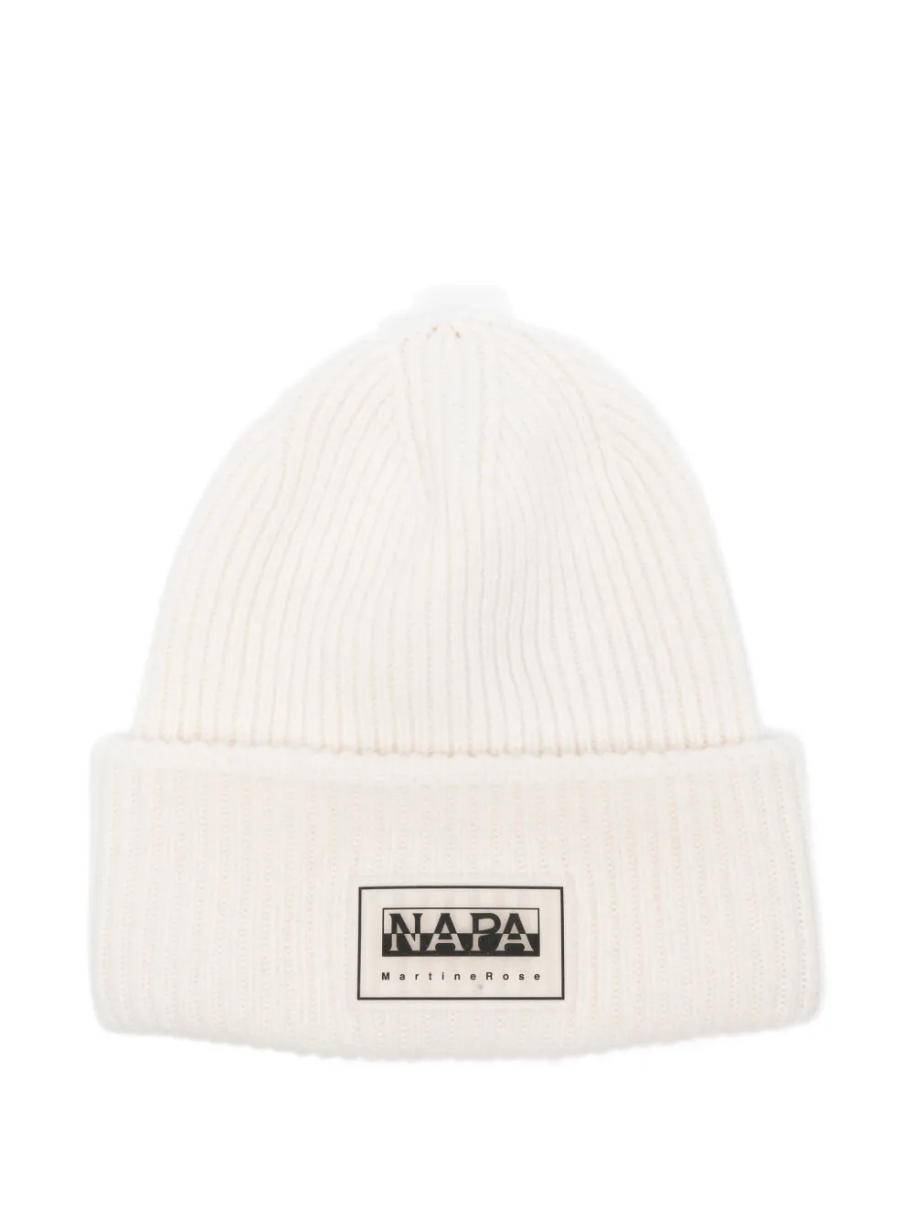 Martine Rose F-Douglas Rep ribbed logo patch beanie - Toni neutri