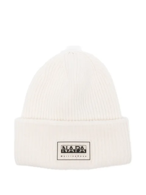 Martine Rose F-Douglas Rep ribbed logo patch beanie 
