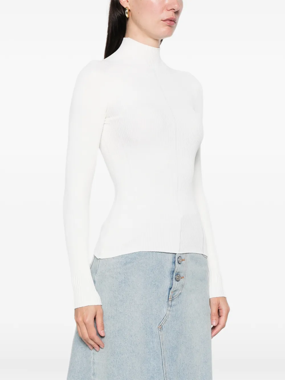 Alphatauri Fiona V1.y9.02 Ribbed Top In Neutral