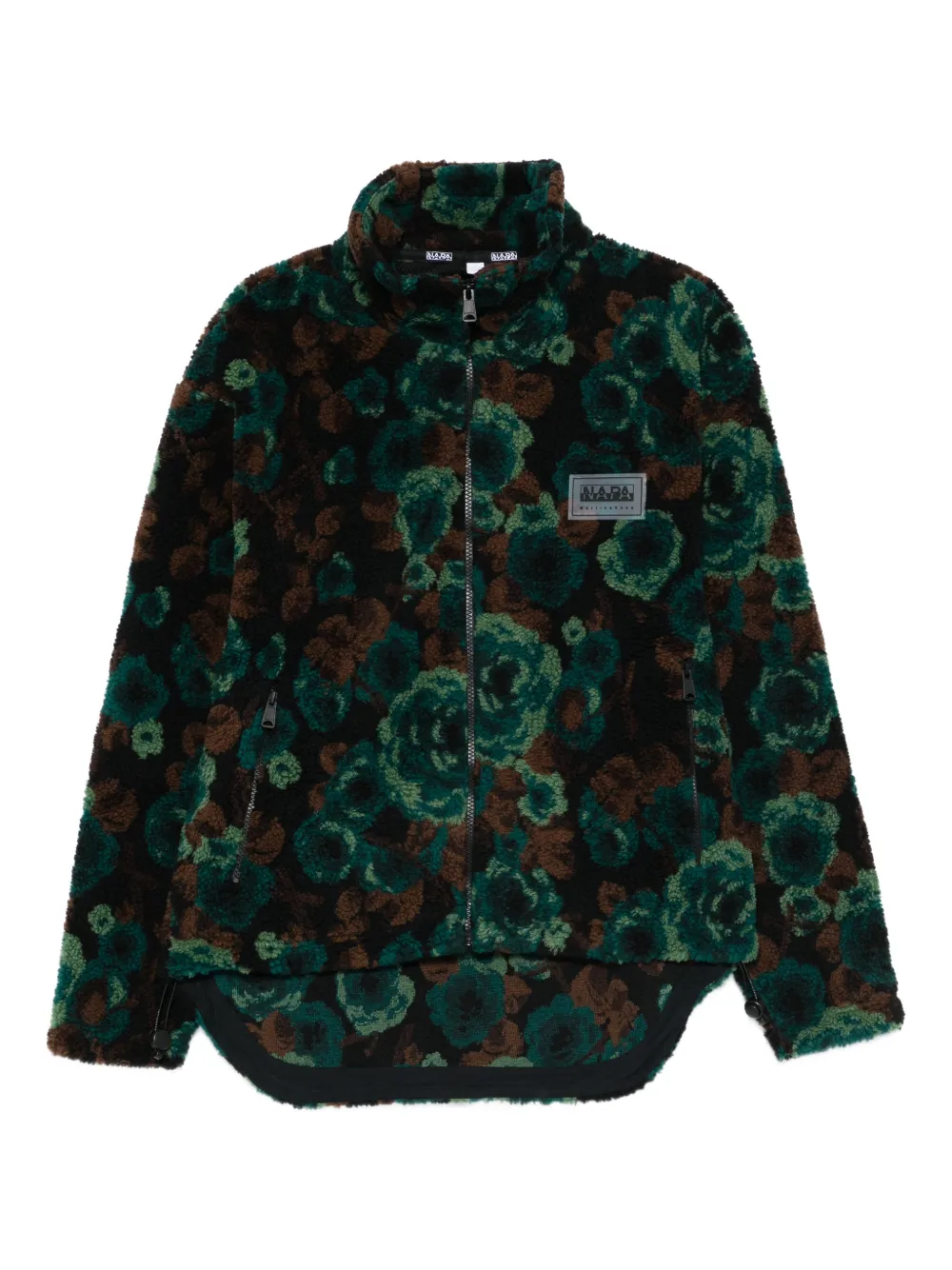 Napapijri floral-pattern zip-fastening jacket | Green | Image 1