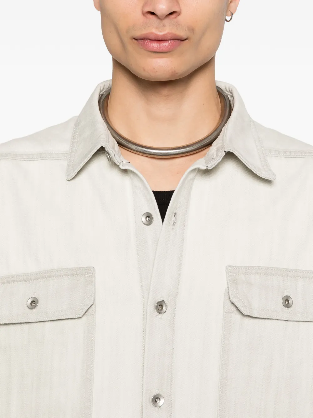 Rick Owens DRKSHDW Gerafeld shirtjack met zak Beige