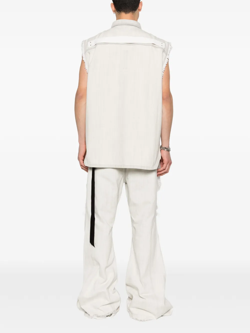 Rick Owens DRKSHDW Gerafeld shirtjack met zak Beige