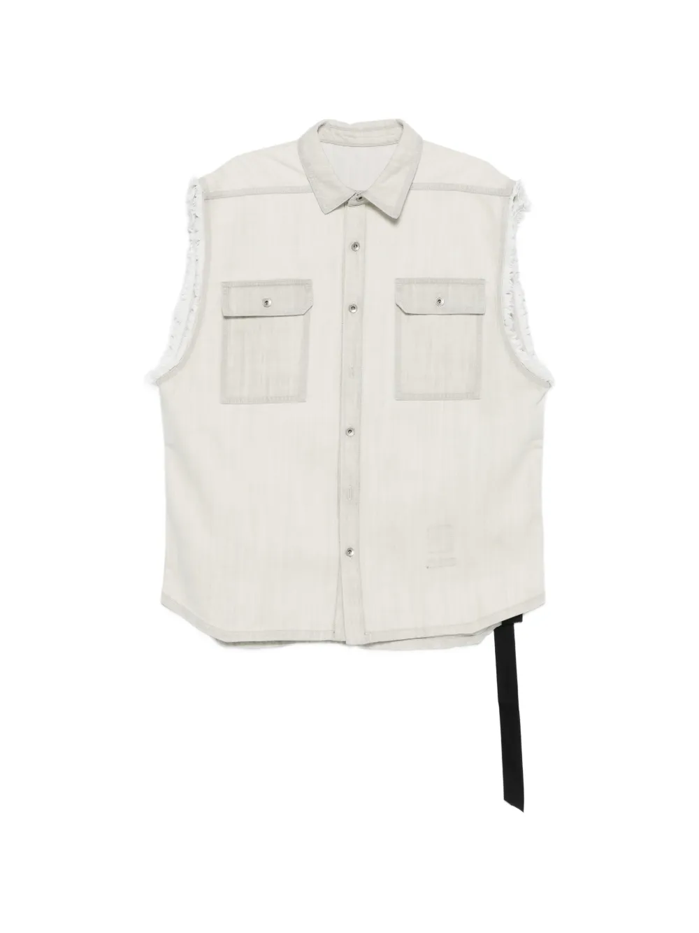 Rick Owens DRKSHDW frayed pocket shirt jacket - Neutrals