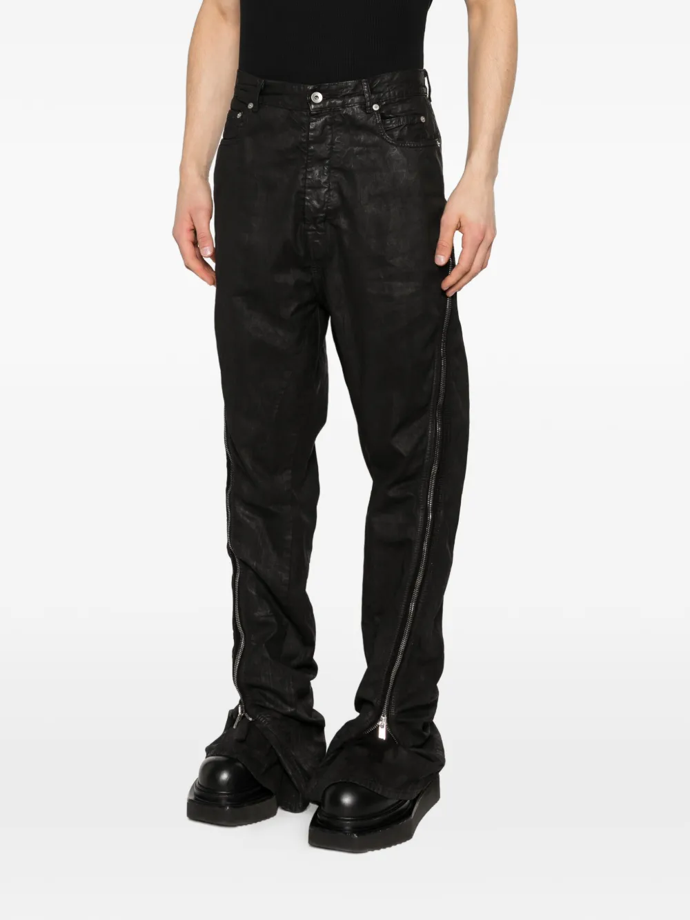 Rick Owens DRKSHDW Jeans met ritsdetail en knopen Zwart