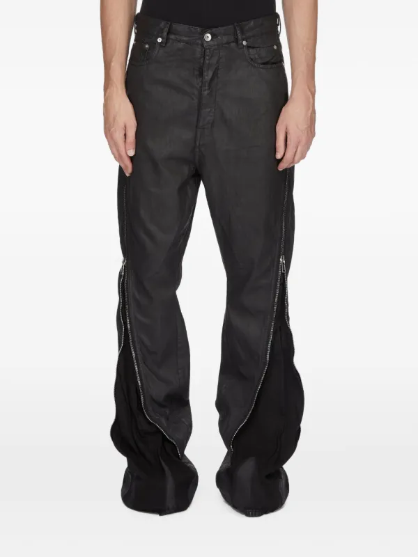 Rick Owens DRKSHDW Temple Bolan Banana Jeans In Black 80oz Deep