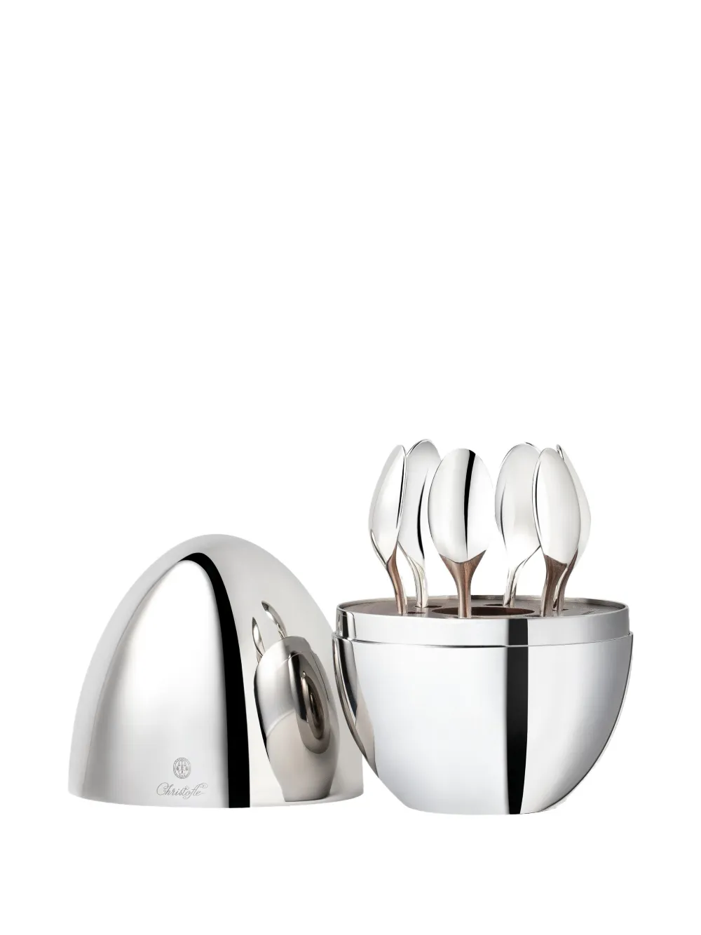 Christofle Mood Coffee Spoon Set (six-person Setting) In Silver