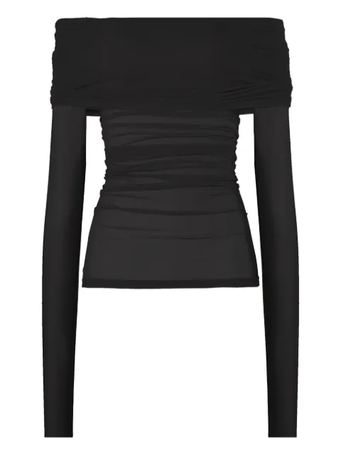 Wolford haut transparent drapé à manches longues