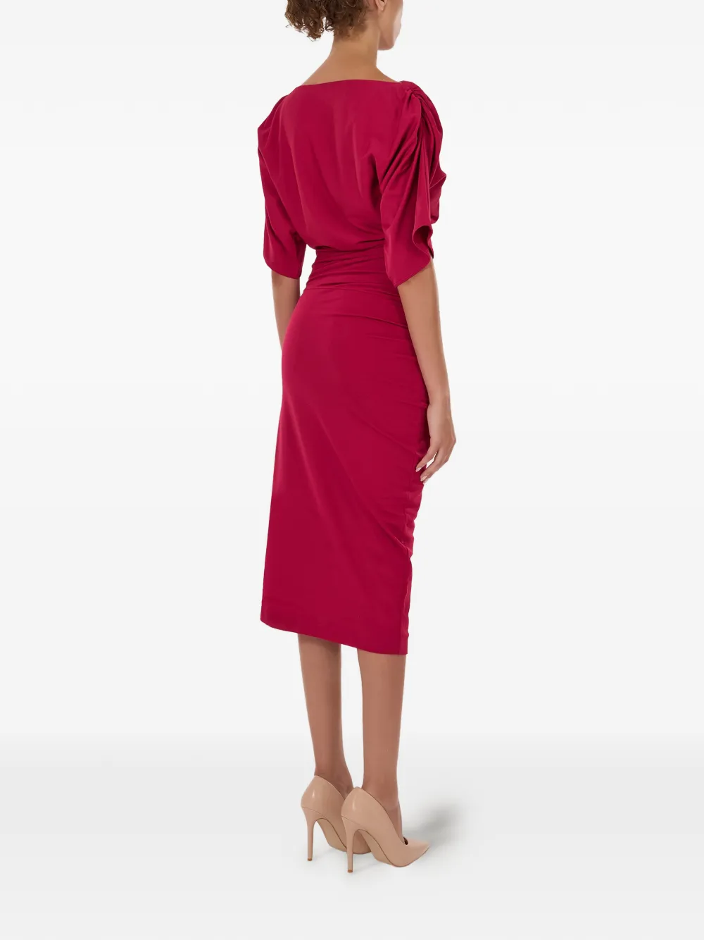 Wolford Gedrapeerde midi-jurk Rood