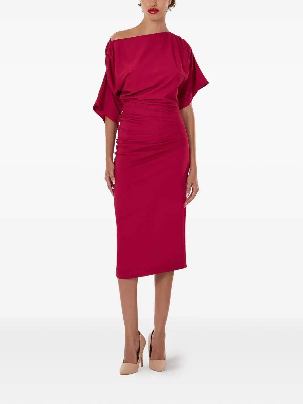 Wolford Gedrapeerde midi-jurk Rood
