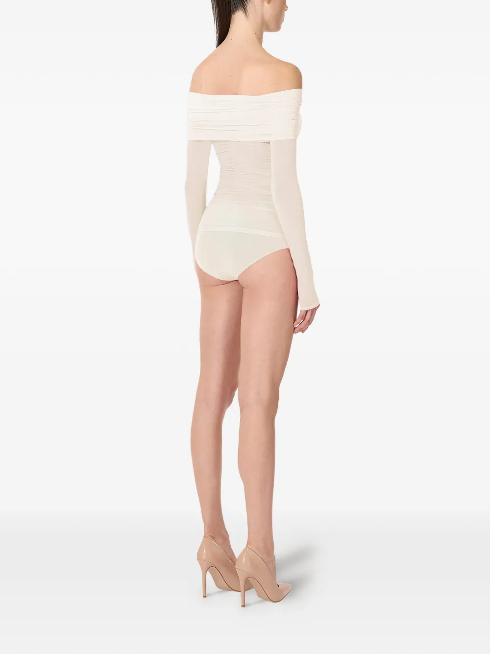 Wolford Doorzichtige top met lange mouwen Beige